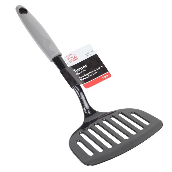 Chef Craft 4-3/4 in. W X 12 in. L Black/Gray Nylon Jumbo Slotted Turner 12006